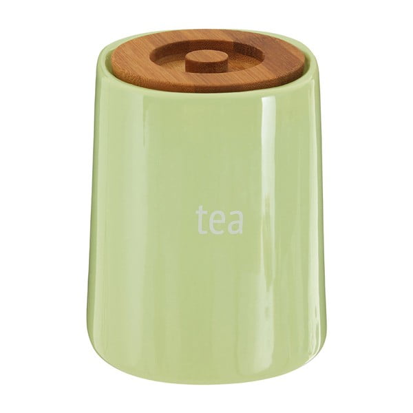 Zelená dóza na čaj s bambusovým vrchnákom Premier Housewares Fletcher, 800 ml
