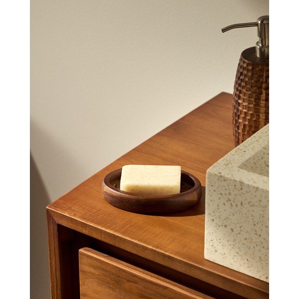 Hnedý drevený dávkovač mydla Fraz – Kave Home-image-3