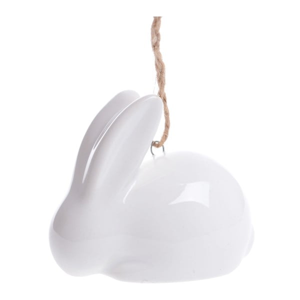 Biela keramická závesná dekorácia Ewax Cute Rabbit