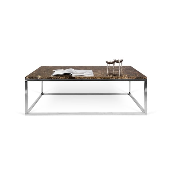 Hnedý mramorový konferenčný stolík TemaHome Prairie, 75 × 32 cm