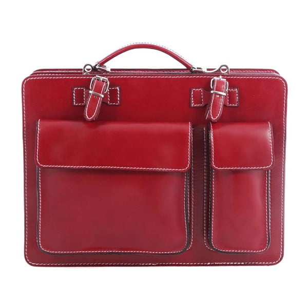 Červená pánska kožená taška Luciano Calboni Lorenza