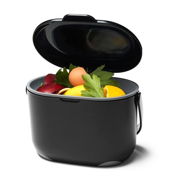 Čierno-sivá nádoba na kompostovateľný odpad Addis Caddy, 2,5 l-image-1