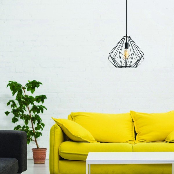 Čierne závesné svietidlo s kovovým tienidlom ø 37 cm Diamond – Opviq lights-image-1