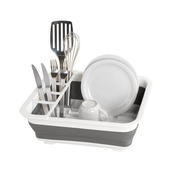 Bielo-sivý skladací odkvapkávač na riad Wenko Rack-image-3