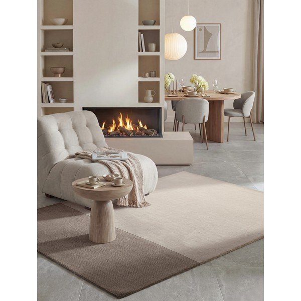 Hnedý/krémovobiely koberec s prímesou vlny 120x170 cm Hugo – Villeroy&Boch-image-4
