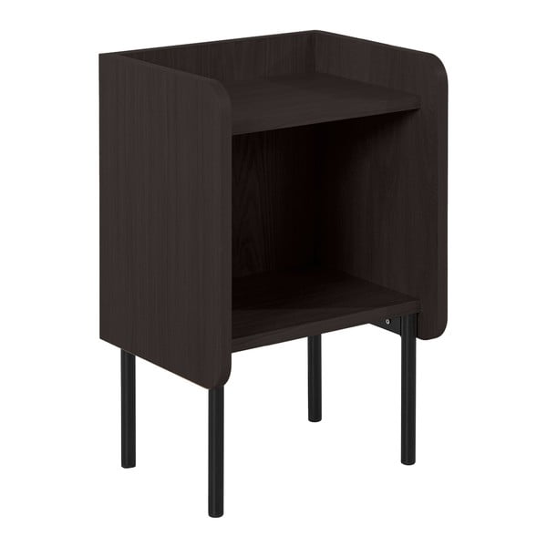 Čierny nočný stolík v dekore duba s poličkami Wrap – Bonami Selection-image-2