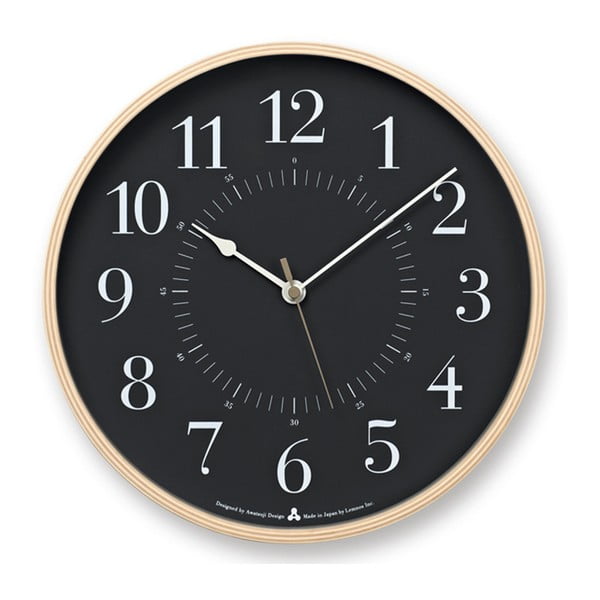 Tmavosivé nástenné hodiny Lemnos Clock AWA, ⌀ 25,4 cm
