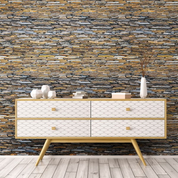 Nástenná samolepka Ambiance Wall Materials Veneer of The Cevenes, 40 × 40 cm