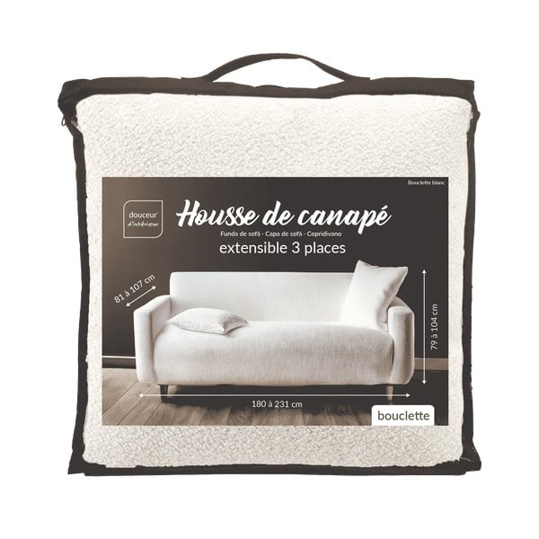 Krémový 3-miestny napínací poťah na pohovku Laina – douceur d'intérieur-image-3