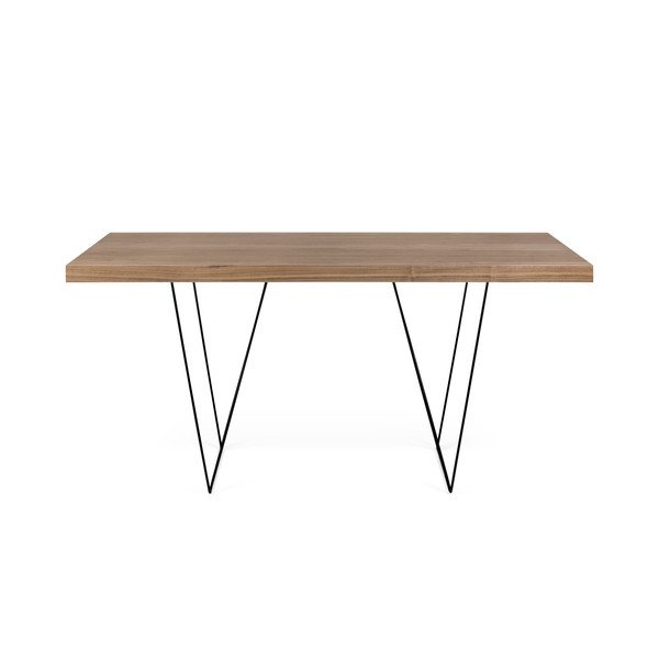 Hnedý stôl s čiernymi nohami TemaHome Multi, 180 × 77 cm