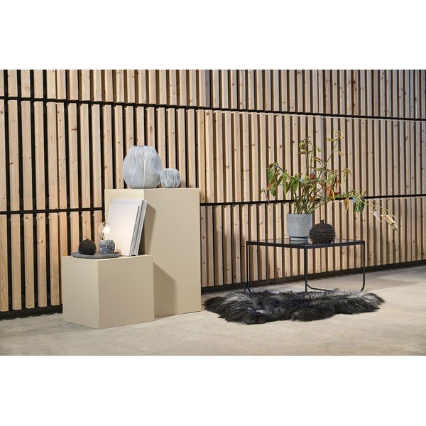 Čierny konferenčný stolík s doskou v dekore mramoru 60x60 cm Gorm – Villa Collection-image-4