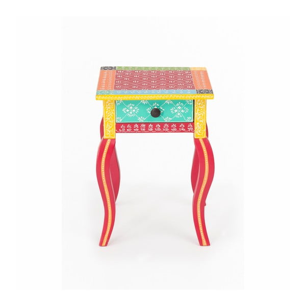 Nočný stolík z akáciového dreva WOOX LIVING India Colore