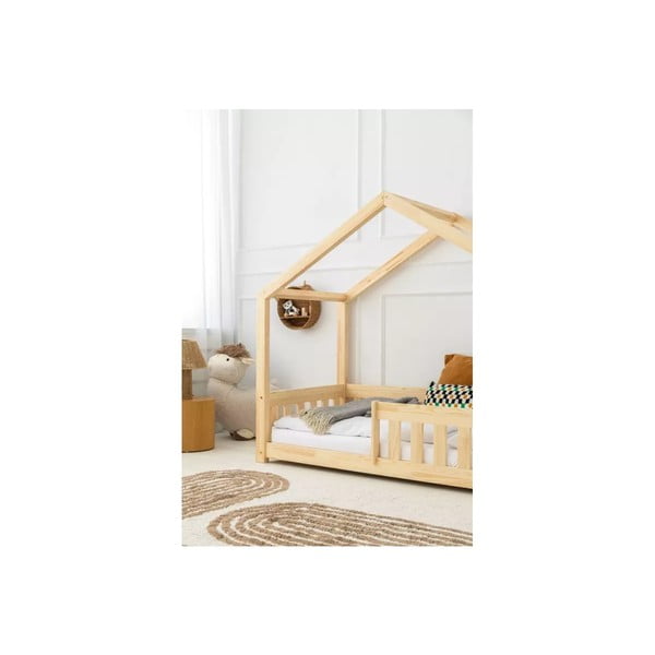 Domčeková detská posteľ z borovicového dreva v prírodnej farbe 80x200 cm Mila RMP – Adeko-image-2