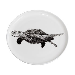 Biely porcelánový tanier Maxwell & Williams Marini Ferlazzo Sea Turtle, ø 20 cm