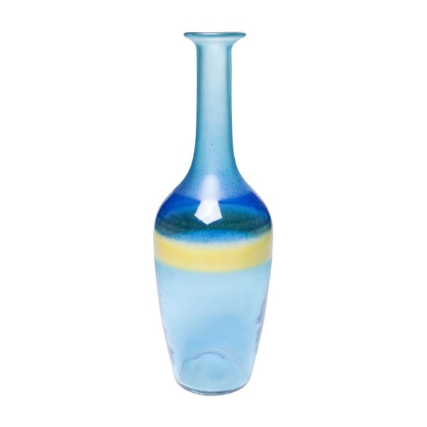 Modrá sklenená váza Kare Design Blue River, výška 53 cm