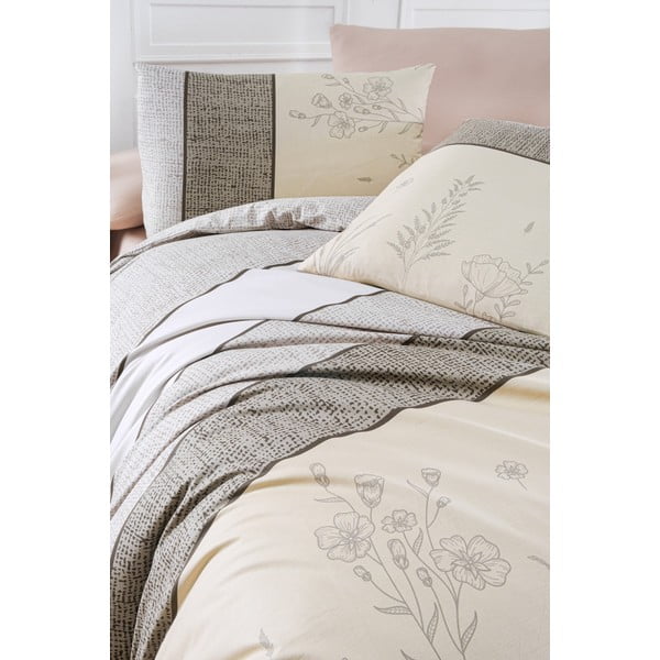 Béžové bavlnené obliečky na jednolôžko 140x200 cm Pine – Mijolnir-image-1