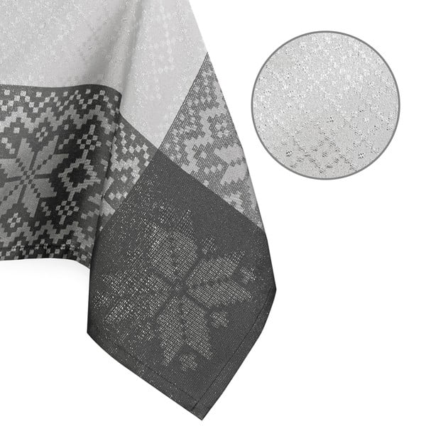 Sivý obrus s vianočným motívom AmeliaHome Saintes, 180 x 140 cm-image-2