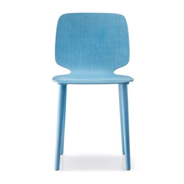 Modrá drevená stolička Pedrali Babila
