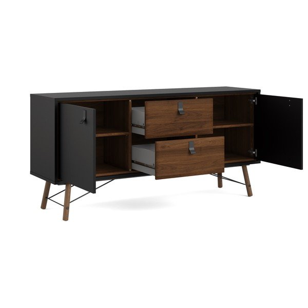 Čierna komoda v dekore orecha 150x72x40 cm Ry – Tvilum-image-3