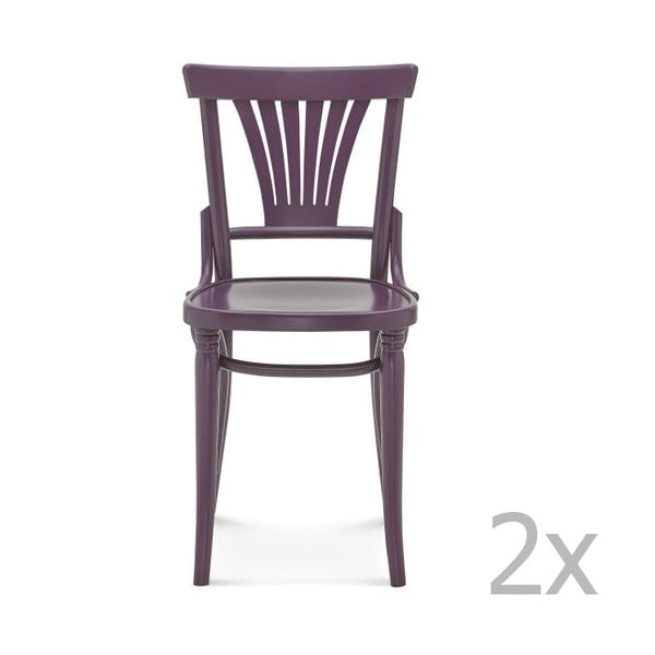 Sada 2 fialových drevených stoličiek Fameg Mathias