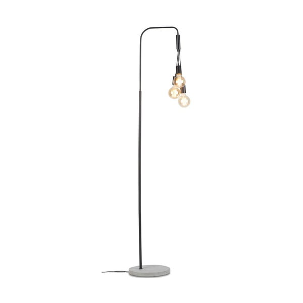 Čierno-sivá stojacia lampa s kovovým tienidlom (výška 190 cm) Oslo – it&#39;s about RoMi