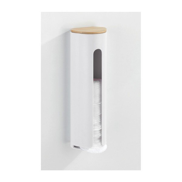 Biely nástenný zásobník na čistiace tampóny Wenko Laresa-image-2