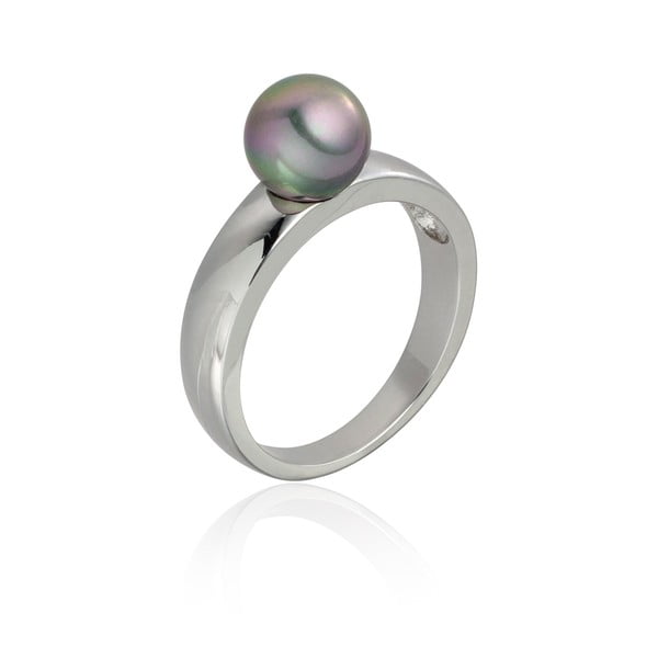 Perlový prsteň Nova Pearls Copenhagen Jeanne Silver/Grey, veľ. 52