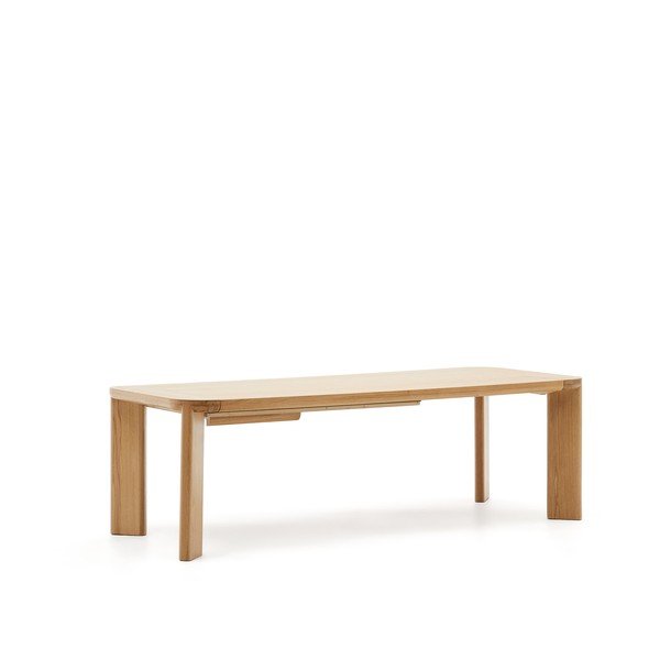 Rozkladací jedálenský stôl s prídavnou doskou s doskou v dubovom dekore 100x240 cm Jondal – Kave Home