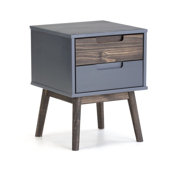 Sivý nočný stolík z borovicového dreva Nussa – Marckeric-image-2
