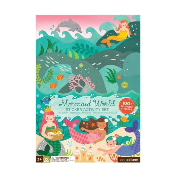 Skladacia doska so samolepkami Petit collage Mermaid World