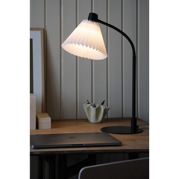 Bielo-čierna stolová lampa s textilným tienidlom (výška 59 cm) Mira – Markslöjd-image-4