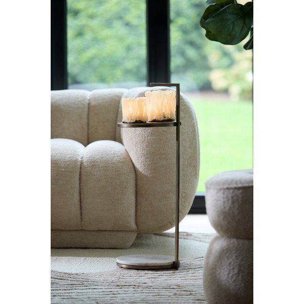 Okrúhly odkladací stolík s mramorovou doskou ø 26 cm Leda – Light & Living-image-2