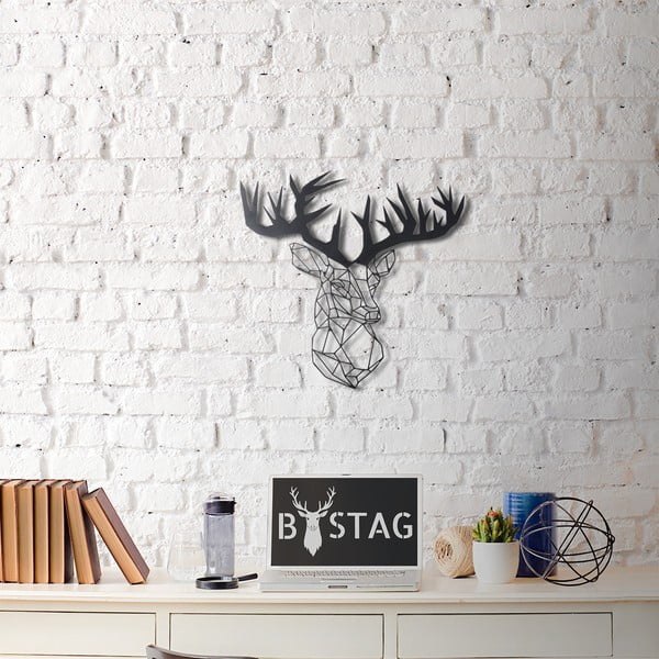Nástenná kovová dekorácia Deer, 51 × 49 cm