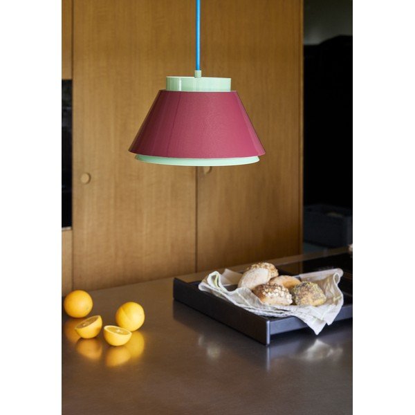 Červené/zelené kovové závesné svietidlo ø 25 cm Remi – Hübsch-image-1