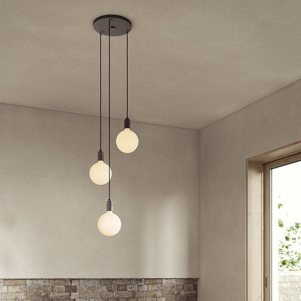 Tmavosivé stmievateľné závesné svietidlo ø 25 cm Triple Pendant – tala-image-1
