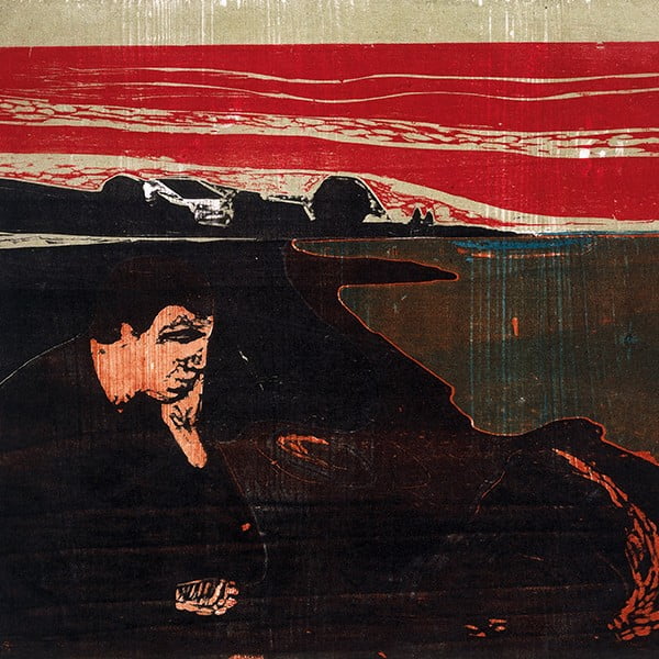 Reprodukcia obrazu Edvard Munch - Evening Melancholy I, 30 x 30 cm