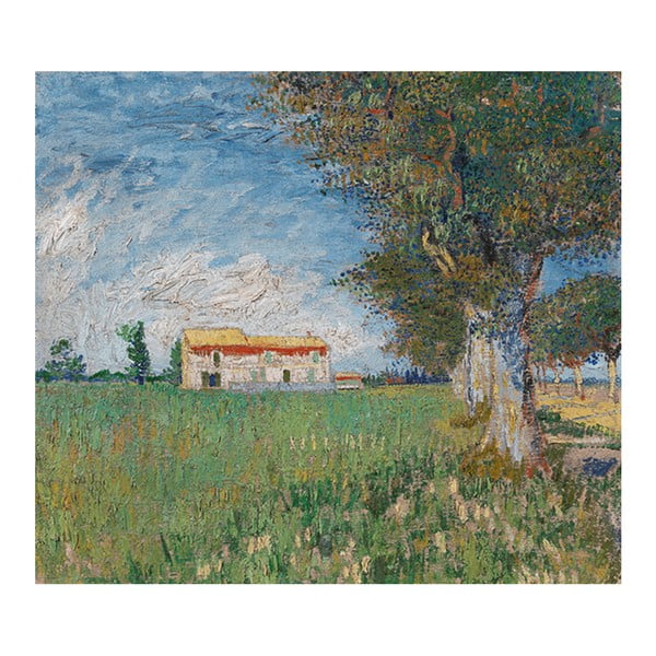 Obraz Vincenta van Gogha - Farmhouse in a Wheatfield, 50x45 cm