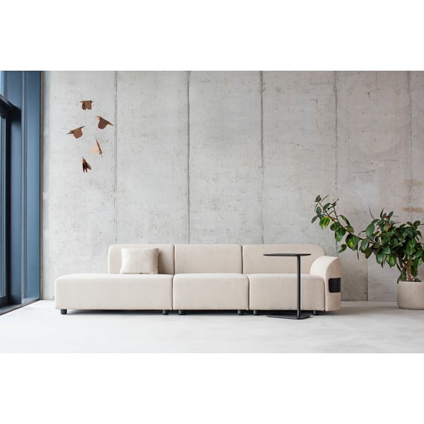 Svetlosivý vankúš k modulárnej pohovke s poťahom zo zmesi vlny a ľanu Hugg - Gazzda-image-1