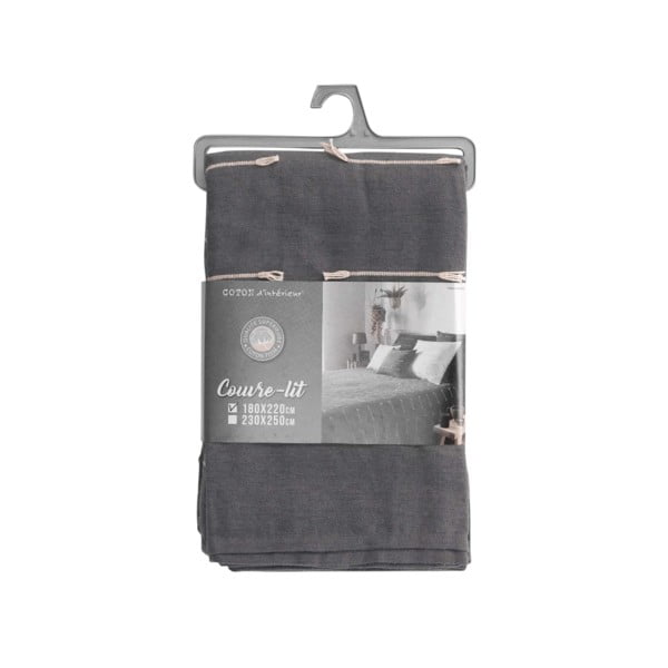 Antracitový pléd 180x220 cm Fileo – douceur d'intérieur-image-1