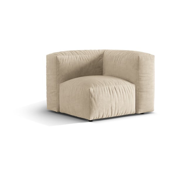 Béžový zamatový modul pohovky (variabilný) Martina – Micadoni -image-1