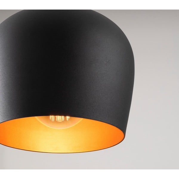 Čierne závesné svietidlo s kovovým tienidlom Berceste – Opviq lights-image-3