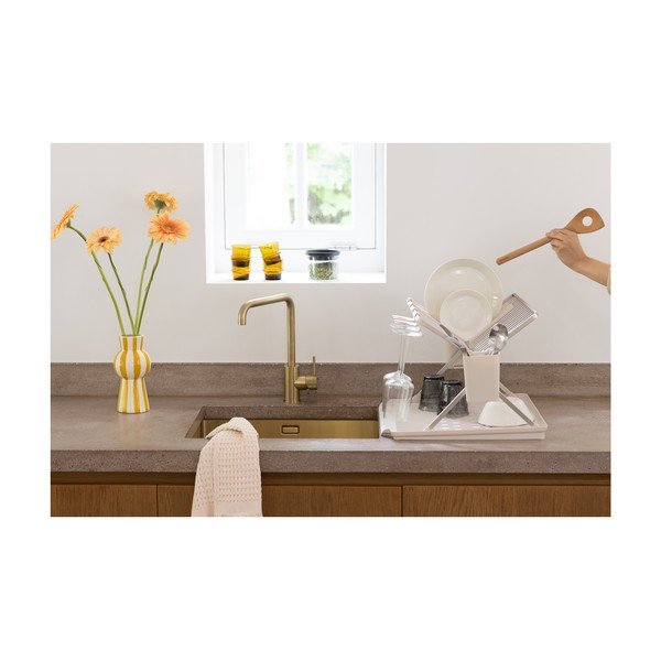 Béžový kovový dvojposchodový odkvapkávač 42x51 cm – Brabantia-image-1