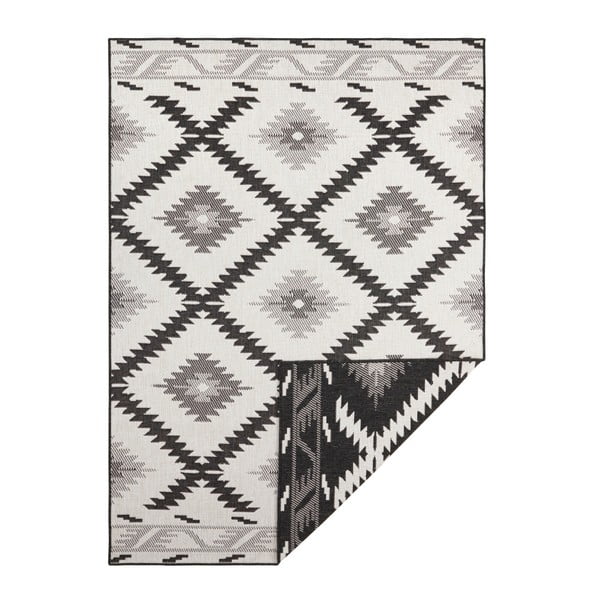 Čierno-krémový vonkajší koberec NORTHRUGS Malibu, 170 x 120 cm