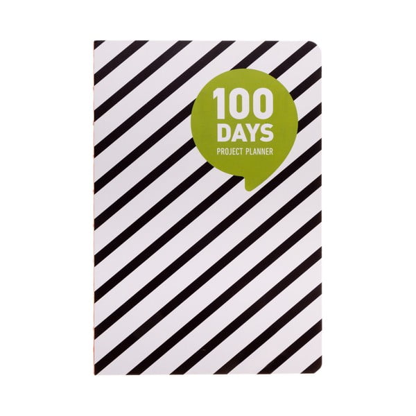 Plánovač Languo 100 Days Black/White prúžky