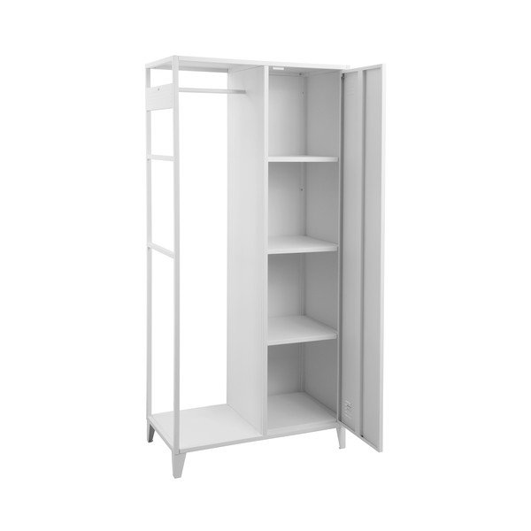 Biela otvorená kovová šatníková skriňa 80x175 cm Salino – Støraa-image-2