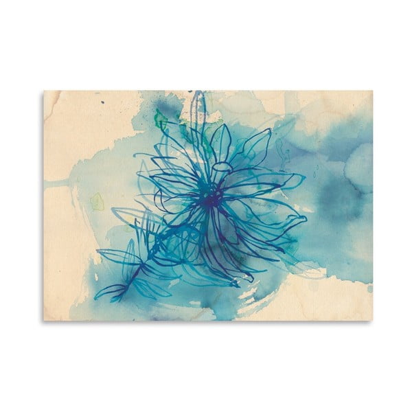 Plagát Blue Wash Wild Flower, 30x42 cm