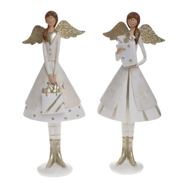 Sada 2 dekoratívnych sošiek Ewax Angels Goldino