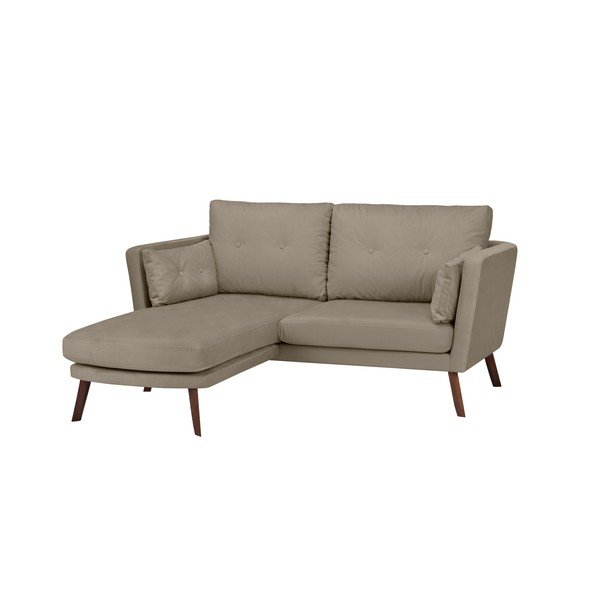 Tmavobéžová trojmiestna pohovka Mazzini Sofas Elena, s leňoškou na ľavom rohu-image-4