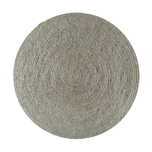Koberec z juty Linen Rug Circle Grey, ⌀ 140 cm