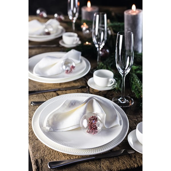 Biely porcelánový hrnček s tanierikom Maxwell & Williams Diamonds, 280 ml-image-1